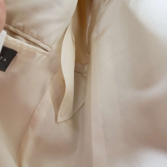 Oscar de la Renta Wool Suit Coat Jacket Cream Luxury Mens Evening Attire Holiday - Picture 11 of 13